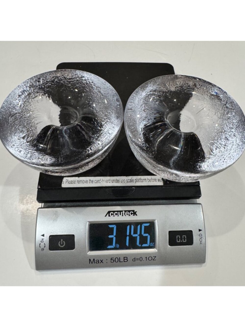 Blenko Clear Glass Taper Candle Holders Heavy 4" in Set of 2 Vtg MCM Home Decor - Picture 12 of 12